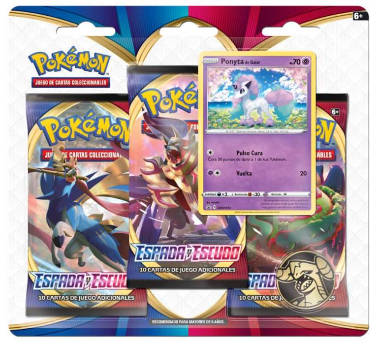 Sword & Shield 3 Pack Blister Ponyta de Galar (Español)