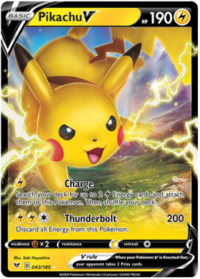 Pikachu V - 043/185 - Ultra Rare - Inglés - NEAR MINT