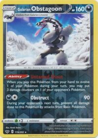 Galarian Obstagoon - 119/202 - Holo Rare Reverse Holo - Español