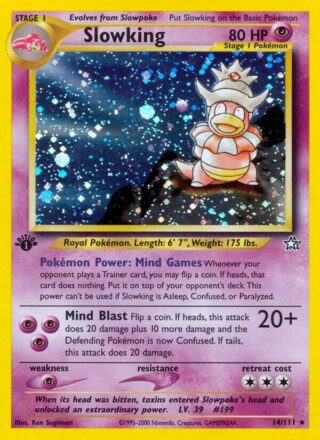 Slowking - 14/111 - Holo 1st edition - Inglés (Damaged)