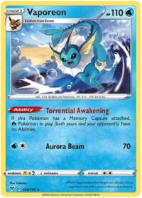 Vaporeon - 030/185 - Rare - Español - Near Mint
