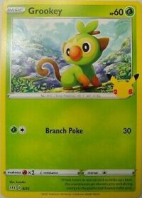 Grookey - 8/25 - 25th Anniversary Non-Holo Promo