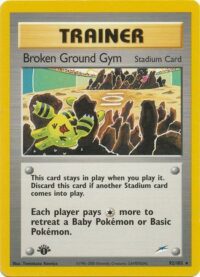 Broken Ground Gym - 92/105 - Rare 1st Edition - Inglés