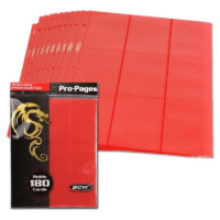 BCW GAMING SIDE LOADING 18-POCKET PRO PAGES - ROJO