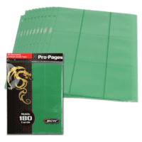 BCW GAMING SIDE LOADING 18-POCKET PRO PAGES - VERDE