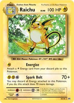 Raichu - 36/108 - Rare - Inglés (No holo)