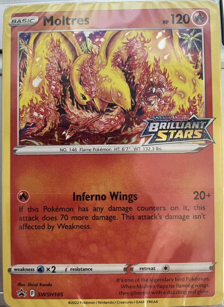Mazo pre release Moltres SWSH185 - Brilliant Stars - Inglés (SELLADO)