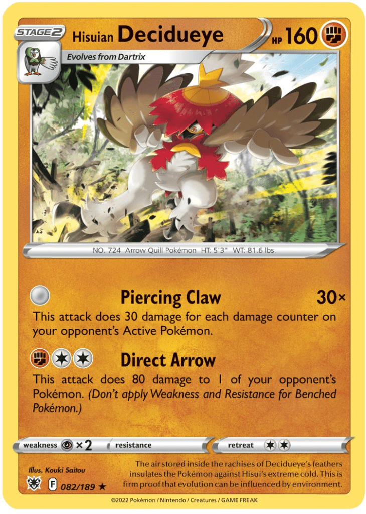 Hisuian Decidueye - 082/189 - Holo Rare Inglés