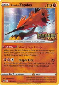 Mazo pre release Galarian Zapdos - Evolving Skies - Inglés (SELLADO)