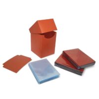 Combo Pack BCW Protectores + Perfect Size sleeves + Deck Box - Naranjo - Imagen 2