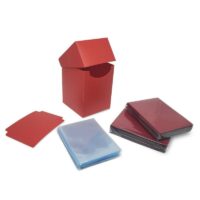 Combo Pack BCW Protectores + Perfect Size sleeves + Deck Box - Rojo - Imagen 2