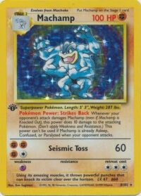 Machamp - 8/102 - Holo 1st Edition - Francés - Moderately Played (Con Sombra)