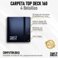 Carpeta Topdeck 4 Bolsillos Negro (160 espacios)