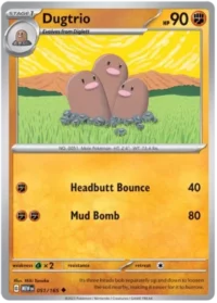 Dugtrio - 051/165 - Uncommon Reverse Holo - Inglés