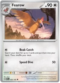 Fearow - 022/165 - Uncommon Reverse Holo - Inglés
