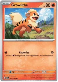 Growlithe - 058/165 - Common Reverse Holo - Inglés