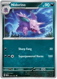 Nidorino - 033/165 - Uncommon Reverse Holo - Inglés