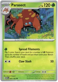 Parasect - 047/165 - Uncommon Reverse Holo - Inglés