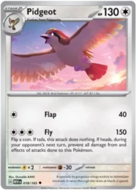 Pidgeot - 018/165 - Uncommon Reverse Holo - Inglés