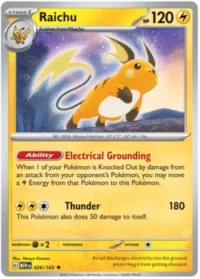 Raichu - 026/165 - Holo Rare Reverse Holo - Inglés