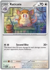 Raticate - 020/165 - Uncommon Reverse Holo - Inglés