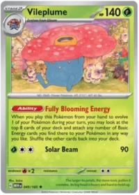 Vileplume - 045/165 - Holo Rare Reverse Holo - Inglés