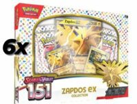 6x Zapdos EX Collection 151 (6 unidades, case sellado) - Inglés