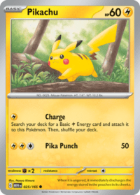 Pikachu - 025/165 - Common Reverse Holo - Inglés