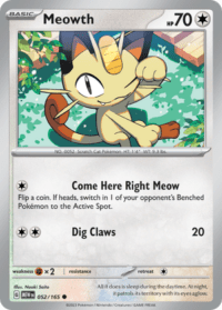 Meowth - 052/165 - Common Reverse Holo - Inglés