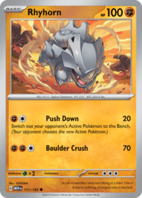 Rhyhorn - 111/165 - Common Reverse Holo - Inglés