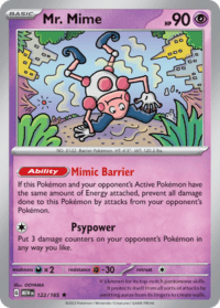 Mr. Mime - 122/165 - Holo Rare - Inglés