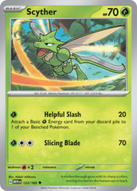 Scyther - 123/165 - Uncommon Reverse Holo - Inglés