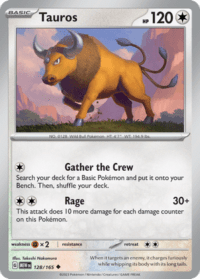 Tauros - 128/165 - Uncommon Reverse Holo - Inglés