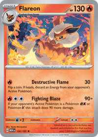 Flareon - 136/165 - Holo Rare - Inglés