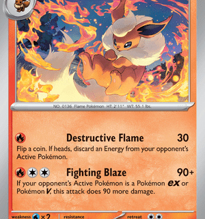 Flareon - 136/165 - Holo Rare - Inglés