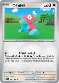 Porygon - 137/165 - Common Reverse Holo - Inglés