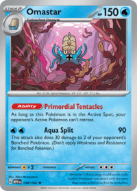 Omastar - 139/165 - Holo Rare Reverse Holo - Inglés