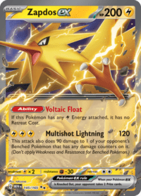 Zapdos ex - 145/165 - Ultra Rare - Inglés