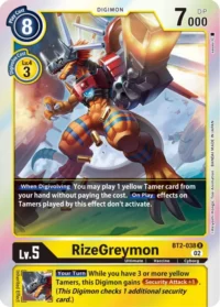 RizeGreymon (Resurgence Booster Reprint) - BT2-038 R