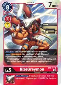 RizeGreymon (Resurgence Booster Reprint) - BT4-017 SR