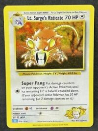 Lt. Surge's Raticate - 016/034 - CLB - Inglés
