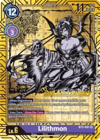 Lilithmon - BT3-091 (2nd Anniversary Card Set) - SR