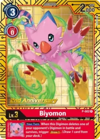 Biyomon - P-002 (2nd Anniversary Card Set) - Promo
