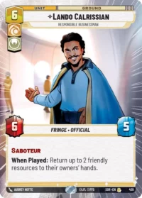 Lando Calrissian - Responsible Businessman (Hyperspace) - 459 - Rare - inglés
