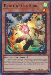 Droll & Lock Bird (Alternate Art) - RA02-EN006 - Super Rare 1st Edition - Ingles