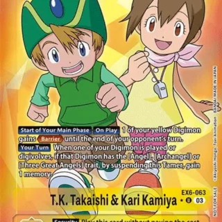 T.K. Takaishi & Kari Kamiya (Box Promotion Pack: Infernal Ascension) - EX6-063 U