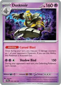 Dusknoir - 020/064 - Reverse Holo Rare - Inglés