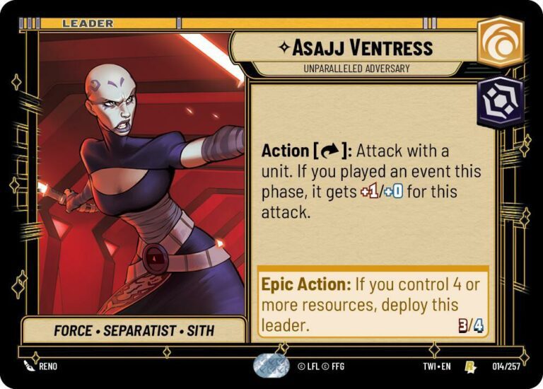 Asajj Ventress - Unparalleled Adversary - Rare - 014/257 Inglés
