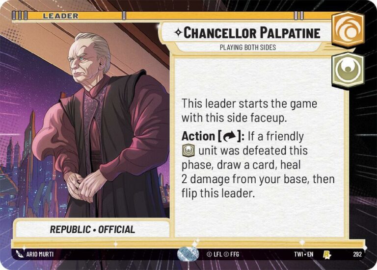 Chancellor Palpatine - Playing Both Sides (Hyperspace) - Rare - 292 Inglés