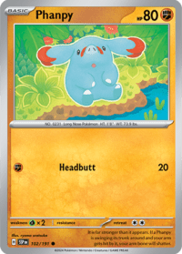 Phanpy - 102/191 - Common Reverse Holo - Inglés